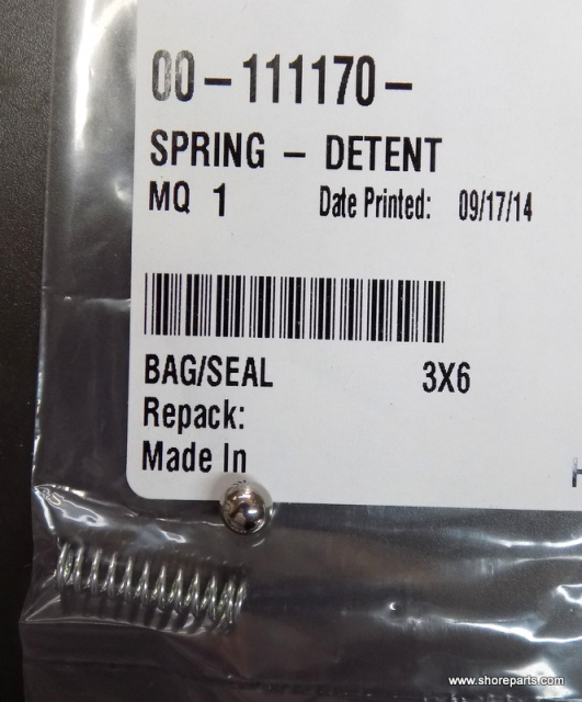 Hobart 30Qt Speed Selector Indent Spring 00-111170, BA-002-09 